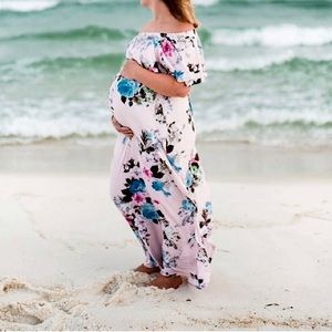 Maternity Dress Off Shoulder Maxi Size small